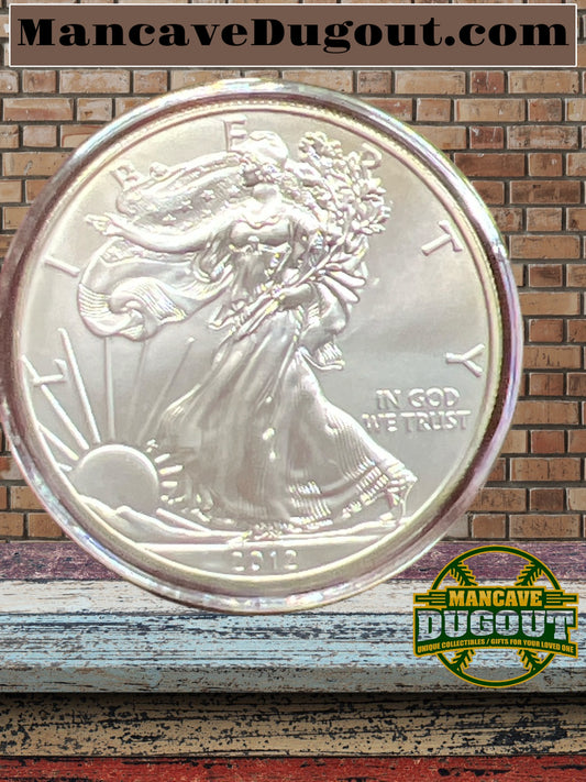 2012 UNCIRCULATED AMERICAN SILVER EAGLE, 1oz 0.999 FINE SILVER