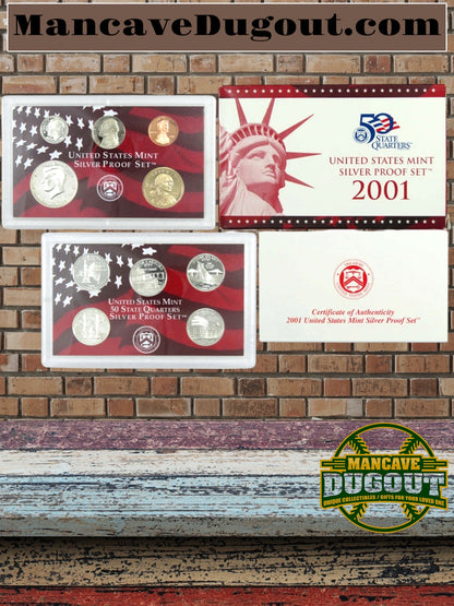 2001 Silver Proof Set U.S. Mint Original Government Packaging OGP COA