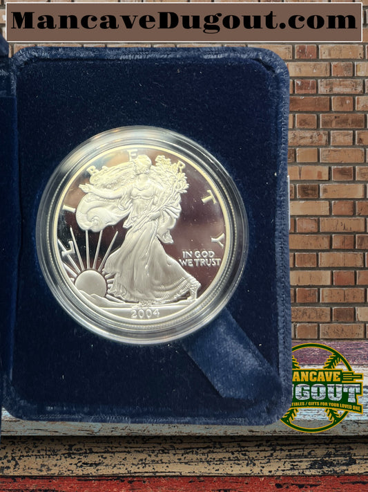 2004 W American Silver Eagle Choice Proof Bullion $1 Coin OGP COA