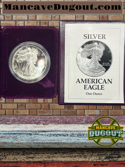 1993-P American Silver Eagle PROOF 1 Oz Silver - Coin & Box & COA