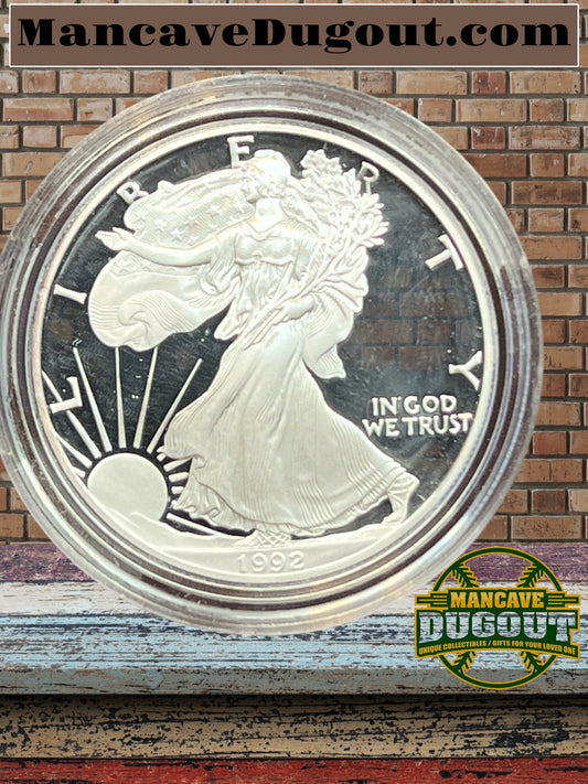 1992-S American Silver Eagle Proof 1oz Silver - Coin OGP Box and COA