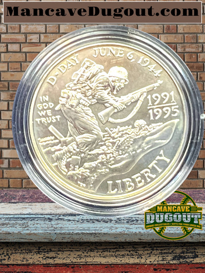 1995 World War II 50th 1991-1995 WWII 2 Coin Silver Dollar and 50c WW2-Uncirc