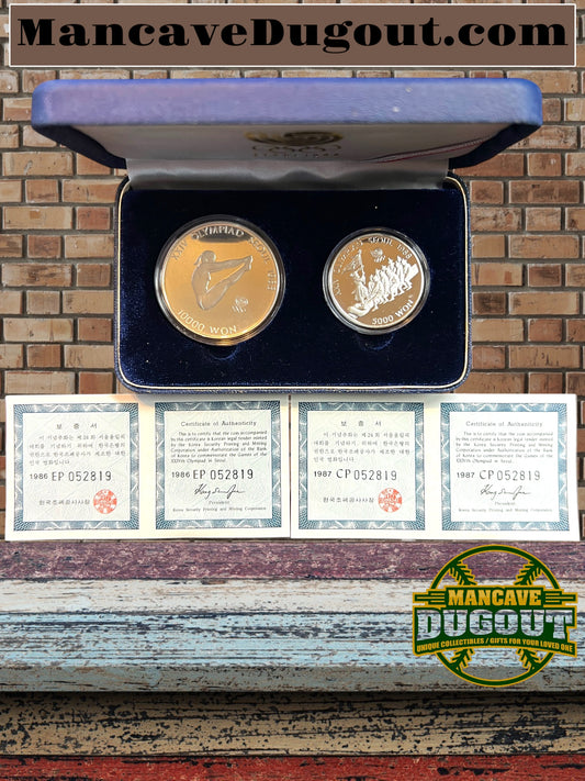 1988 Olympic Seoul Proof Sterling Silver Diving 2-Coin Set