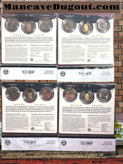 2012 - Lot of 5 American the Beautiful 3-Coin Sets