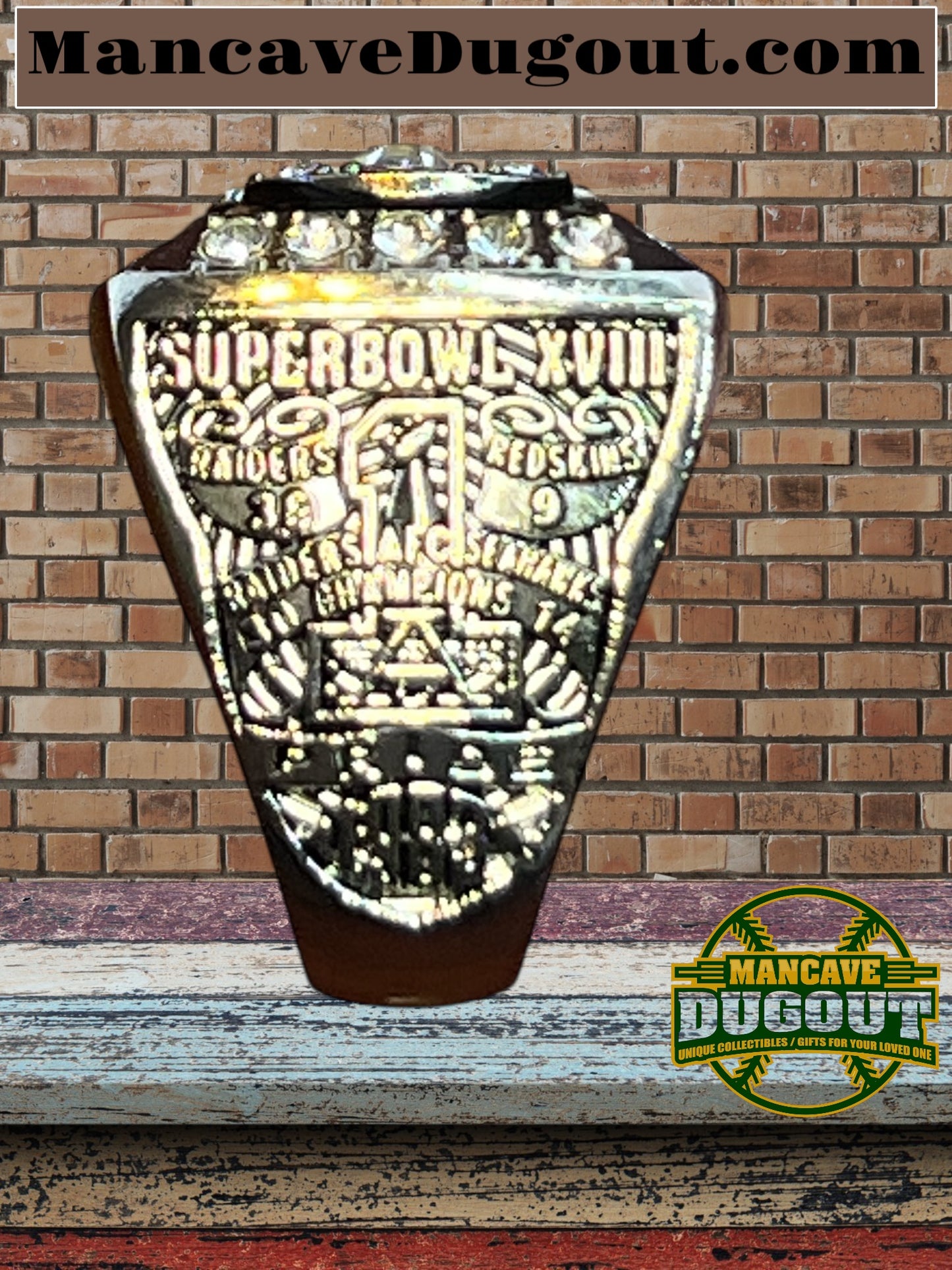 Oakland Raiders-Souvenir Championship Rings 6 pcs together-W/Wooden Box