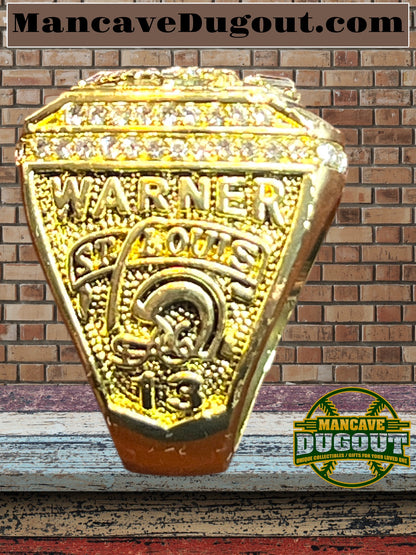 1999 NFL St. Louis Rams Championship Ring Classic Alloy Diamond Cluster Souvenir Ring-With Display Case