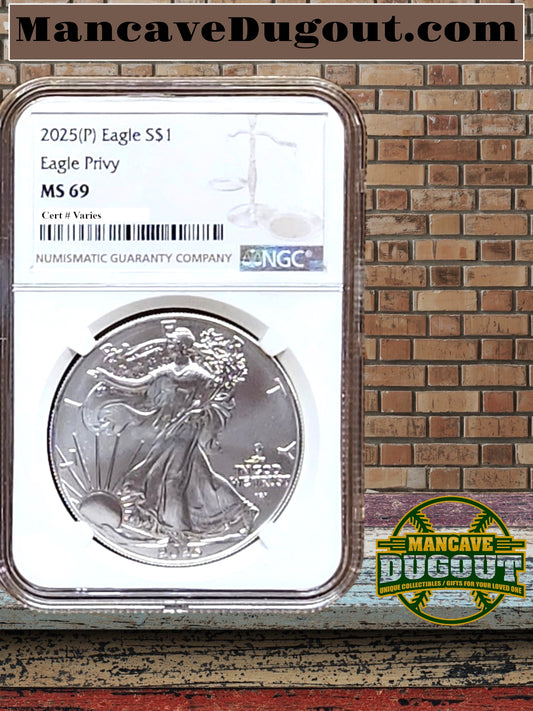 2025 P Silver Eagle with Eagle Privy NGC MS69 with Brown Label