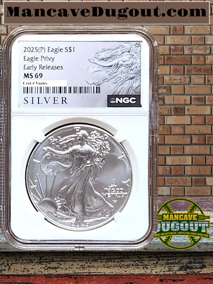 2025 P Silver Eagle with Eagle Privy NGC MS69 - Early Release