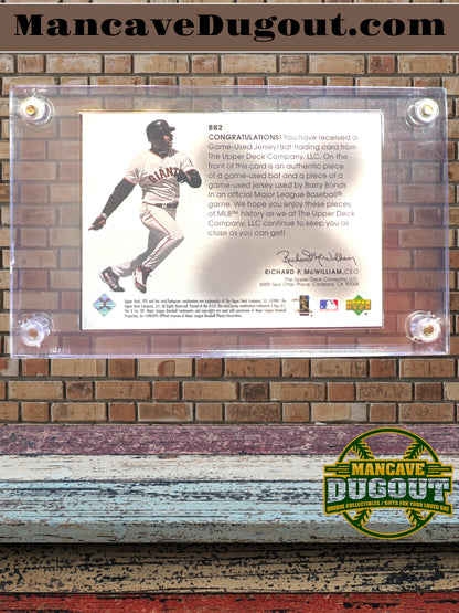 2001 Upper Deck SPx Barry Bonds Winning Materials Game-Used Jersey & Bat-#BB2