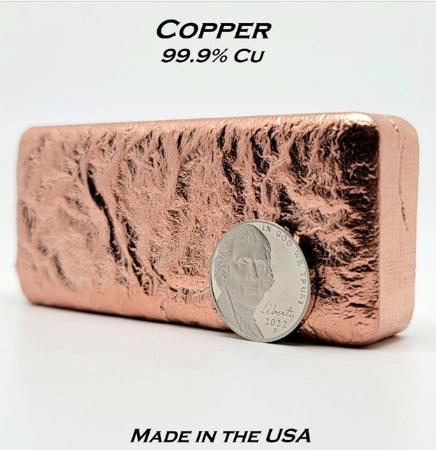 Ingot Assortment 1lb Copper, 1lb Bronze, 1lb Brass, & 1/4lb Aluminum Ingot Set