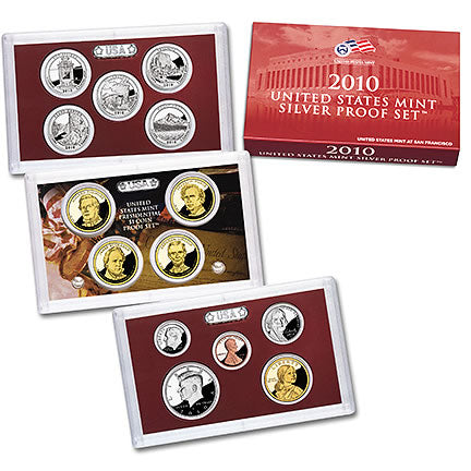 2010 SILVER PROOF SET in OGP Red Box with COA (14 coins, Choice BU)