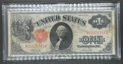 1917 $1 ONE DOLLAR UNITED STATES LEGAL TENDER NOTE SEAL RED LARGE PAPER MONEY