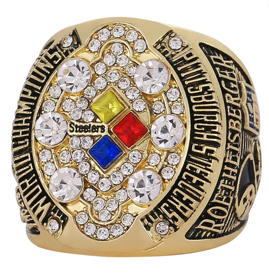 2008 - Super Bowl Football Rings NFL Pittsburgh Steelers Championship Ring - Roethlisberger - REPLICA