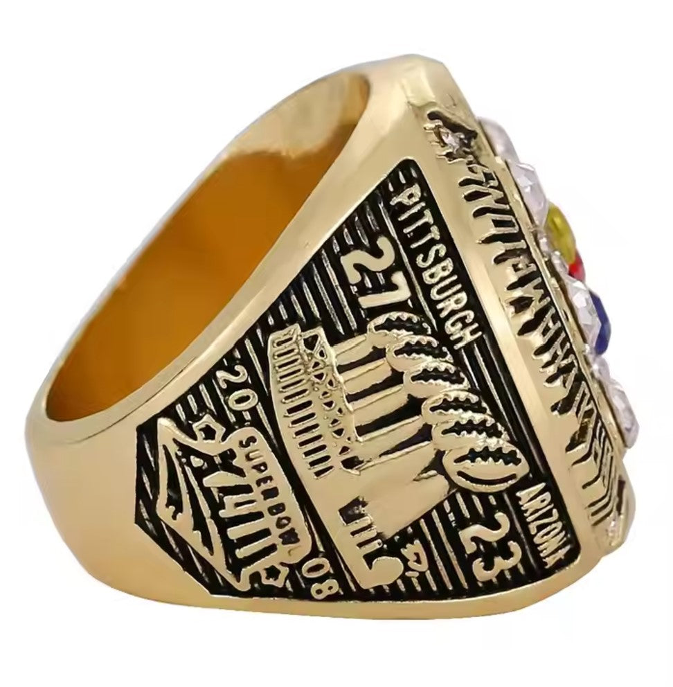 2008 - Super Bowl Football Rings NFL Pittsburgh Steelers Championship Ring - Roethlisberger - REPLICA