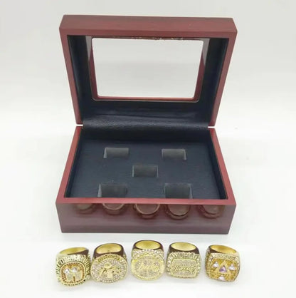 5 Rings Set Los Angels Lakers Championship Ring Set with Display Box