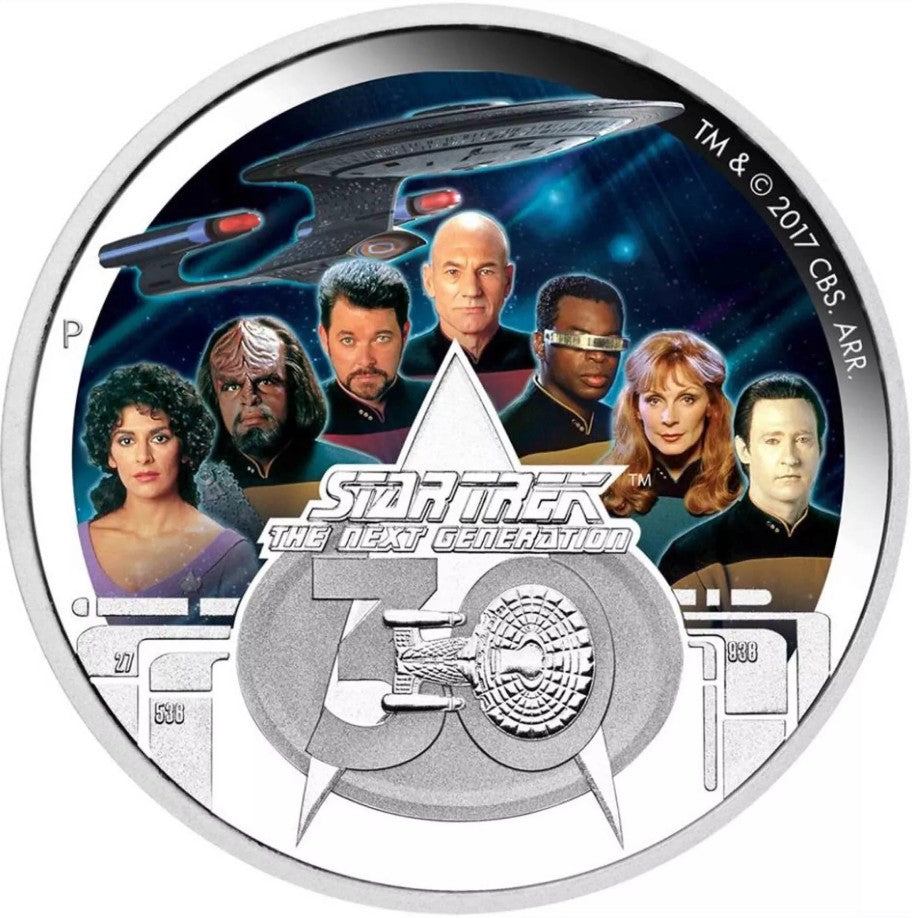 2017 Perth Mint Star Trek Next Generation 30th Anniversary 2oz Silver Proof Coin (Only 3,000 Minted)