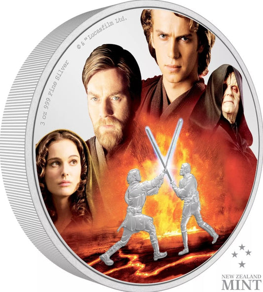 2022 Star Wars™ Battle Scenes - Anakin vs. Obi-Wan™ 3oz Silver Coin