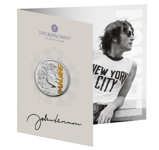 2025 John Lennon 5 Pound Brilliant Uncirculated Colored Proof Music Legends Coin