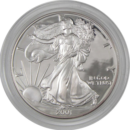 2001 W American Silver Eagle Proof $1 Bullion Coin OGP COA