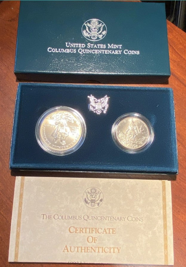 1992 Columbus Quincentenary Two-Coin Uncirculated Set
