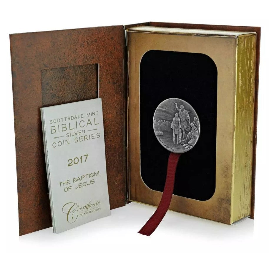 2017 2 oz .999 Silver Coin - Baptism of Jesus - Biblical Coin Series