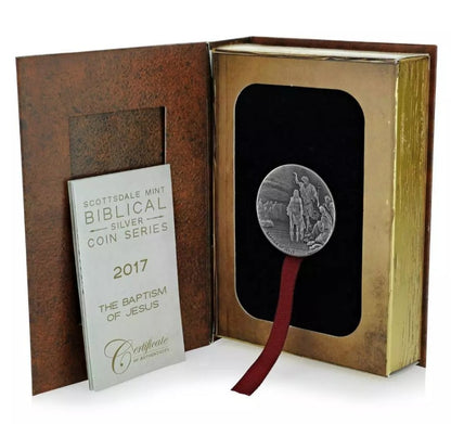 2017 2 oz .999 Silver Coin - Baptism of Jesus - Biblical Coin Series