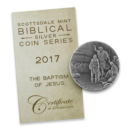 2017 2 oz .999 Silver Coin - Baptism of Jesus - Biblical Coin Series
