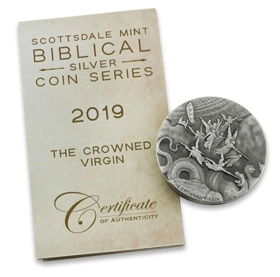 2019 2 oz .999 Silver Coin - The Crowned Virgin - Biblical Coin Series