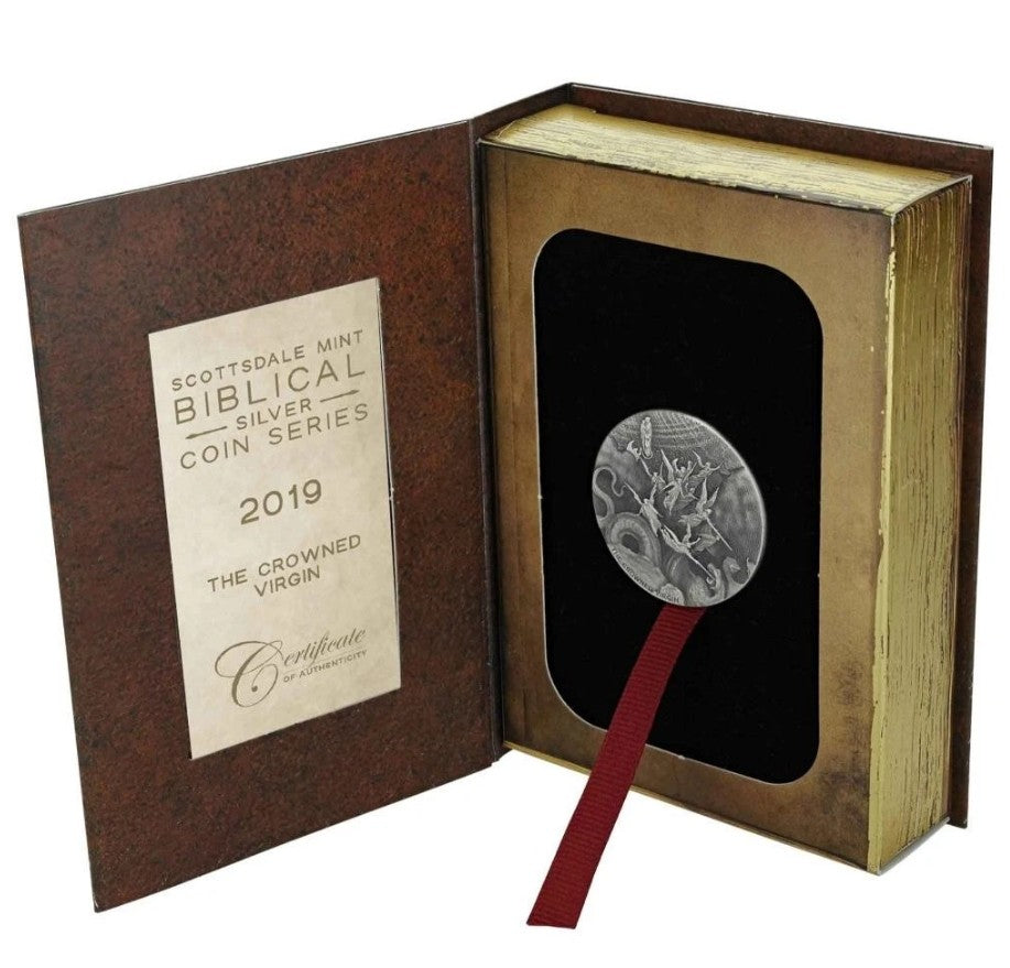 2019 2 oz .999 Silver Coin - The Crowned Virgin - Biblical Coin Series