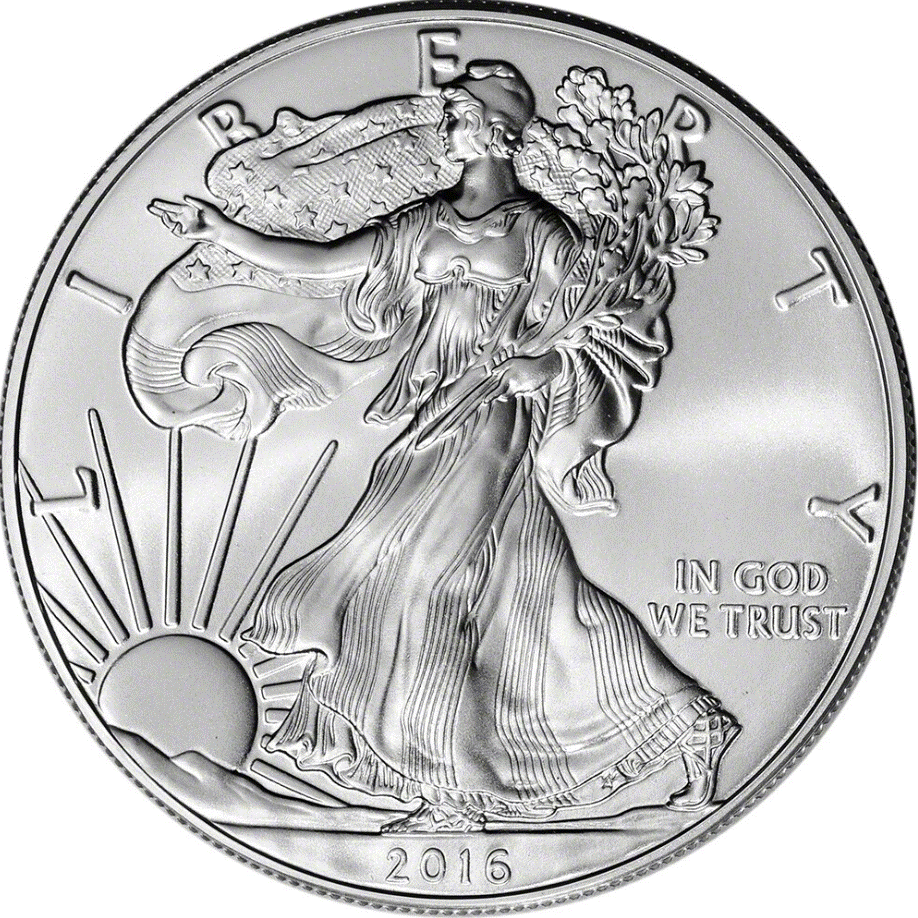 2016 American Silver Eagle 1 oz $1 - 1 Roll - Twenty 20 BU Coins in Mint Tube