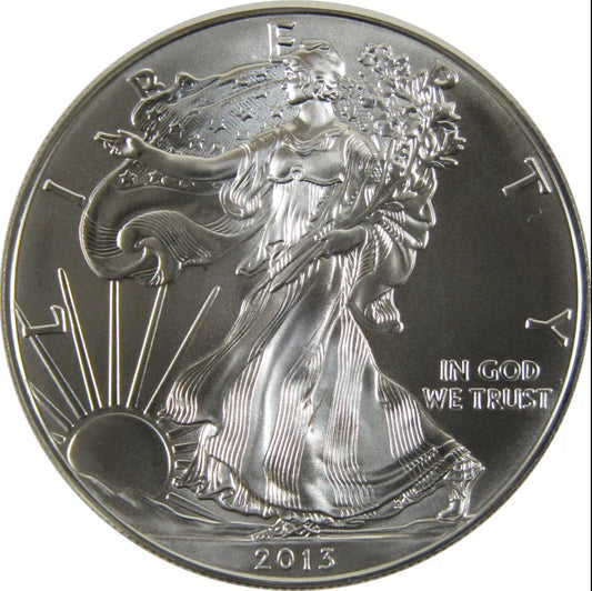 2013 Uncirculated American Silver Eagle, 1oz 0.999 Fine Silver