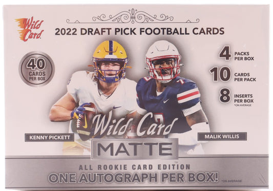 2022 Wild Card Matte Draft Pick White Football Premium Blaster Box with (4) Packs