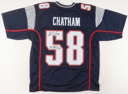 Matt Chatham Signed Jersey Inscribed "3x SB Champ" (JSA) - New England Patriots