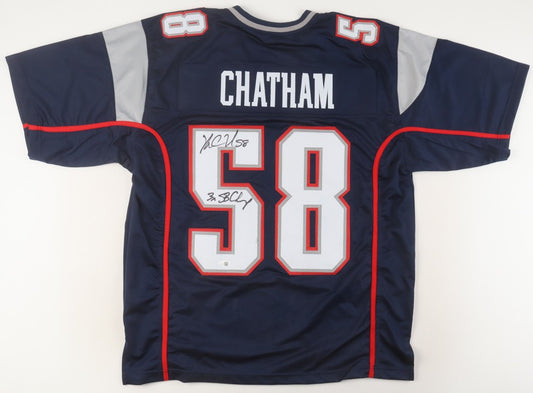Matt Chatham Signed Jersey Inscribed "3x SB Champ" (JSA) - New England Patriots