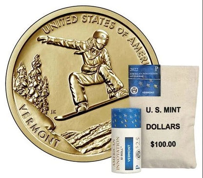2022 (VT) American Innovation Dollar US MINT P $100 Coin Bag