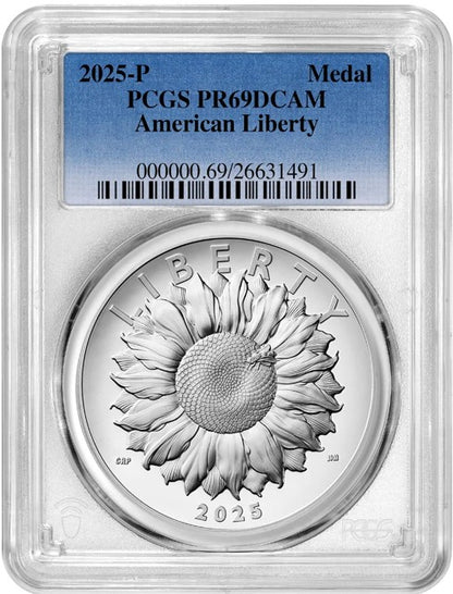 2025 P Silver American Liberty Medal PCGS PR69DCAM #1