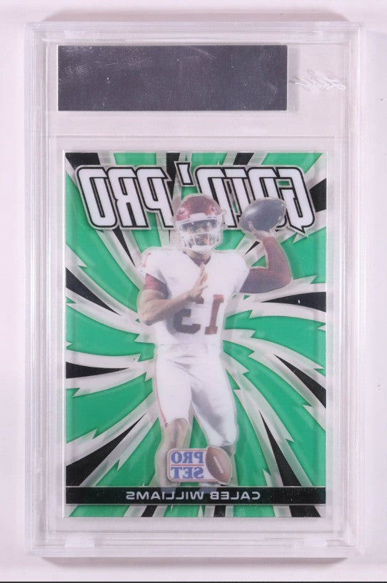 Caleb Williams 2022 Pro Set Draft & Prospect Goin' Pro Pre-Production Proof Clear Green #NN RC (Leaf)