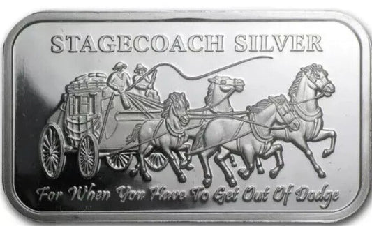 5 – One Ounce Stagecoach Silver Bars