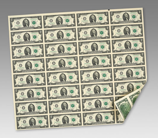 2013 - 32 Note Uncut Sheet of $2 Bills