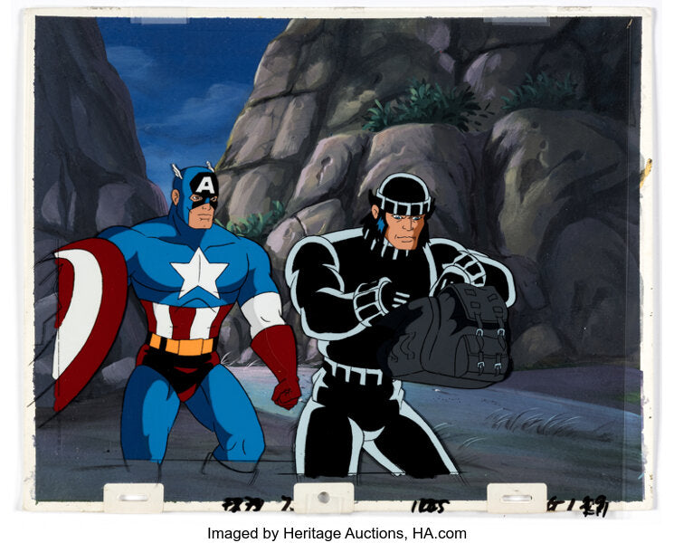 "Old Soldiers" Captain America and Wolverine Production Cel and Master Background (Marvel, 1997)