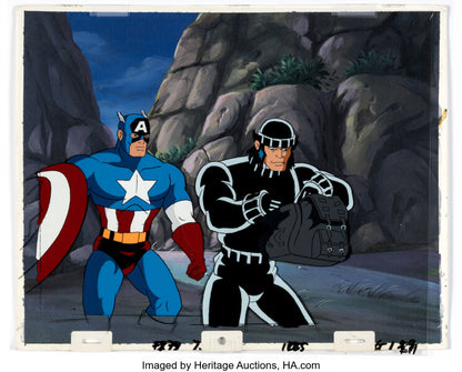 "Old Soldiers" Captain America and Wolverine Production Cel and Master Background (Marvel, 1997)