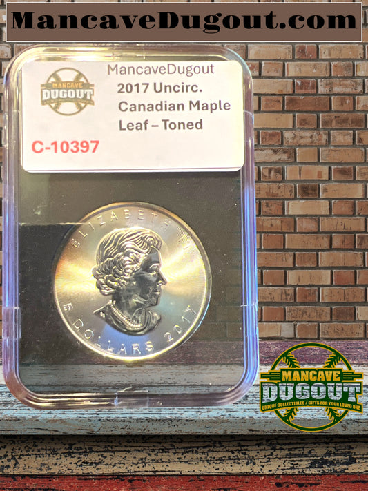 2017 Canada 1oz Silver Maple Leaf NATURAL EDGE TONING On Both Sides