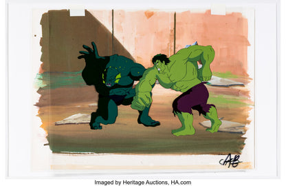 The Incredible Hulk "Return of the Beast, Part 2" Abomination and Hulk Fighting Production Cel (Marvel, 1996).