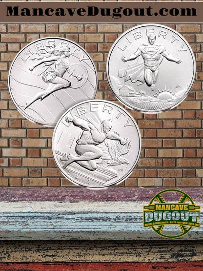 2025 Comic Art Three Medal Set – Super Heroes – U.S. Mint