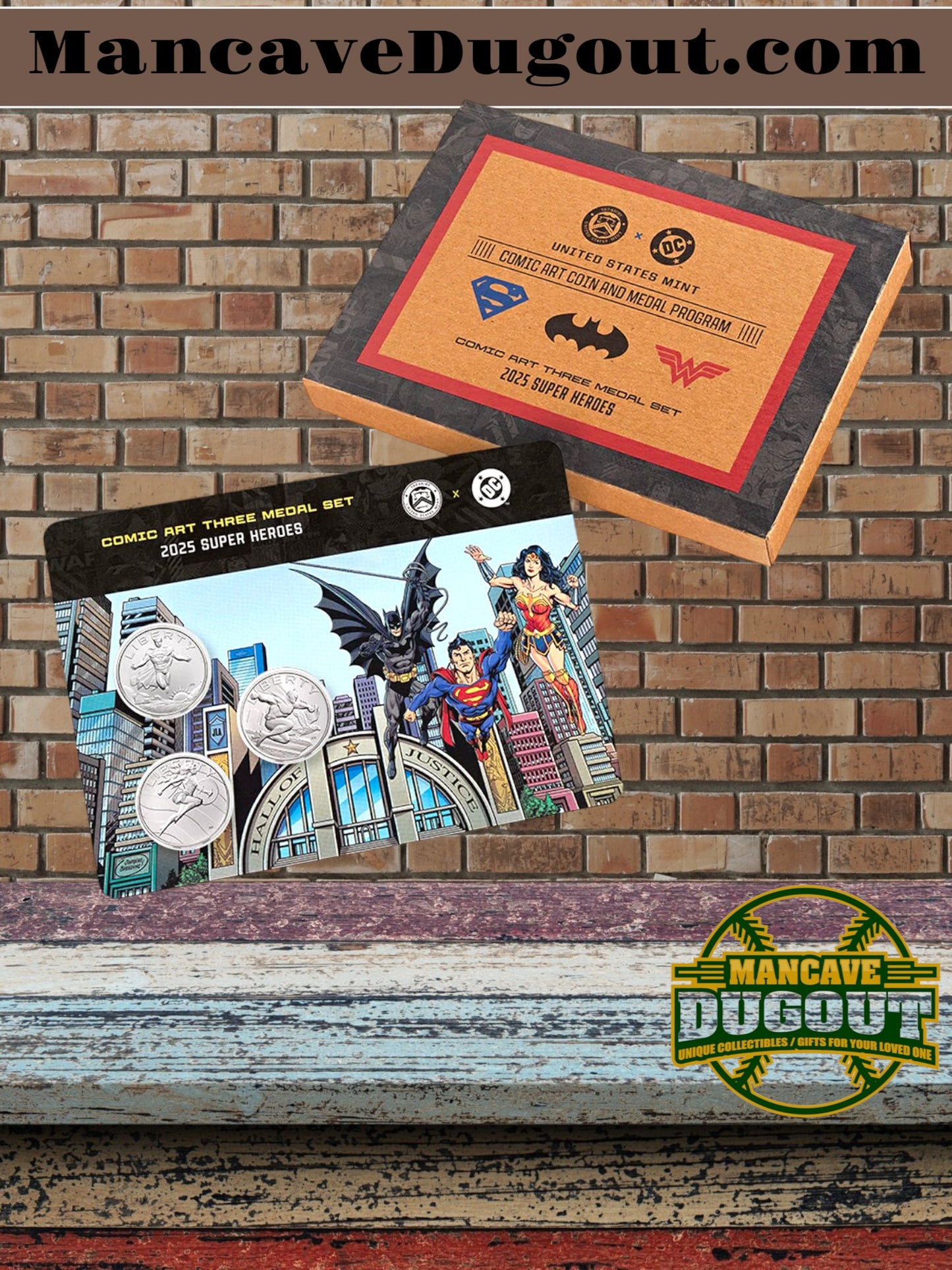 2025 Comic Art Three Medal Set – Super Heroes – U.S. Mint