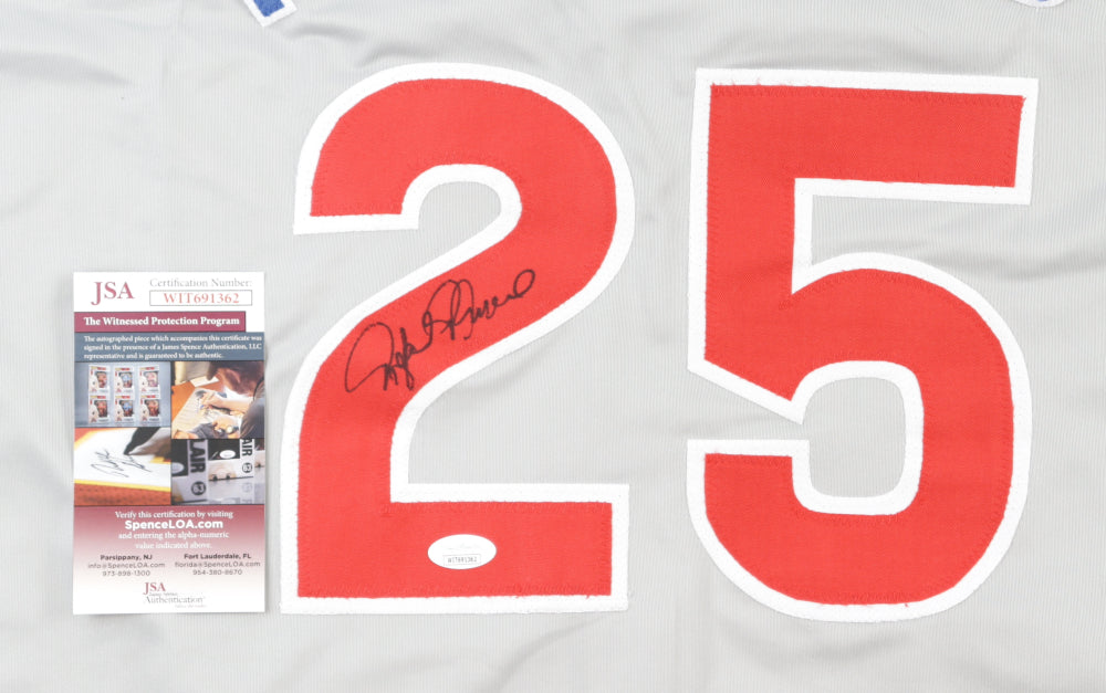 Rafael Palmeiro Signed Jersey Inscribed - (JSA) - Texas Rangers