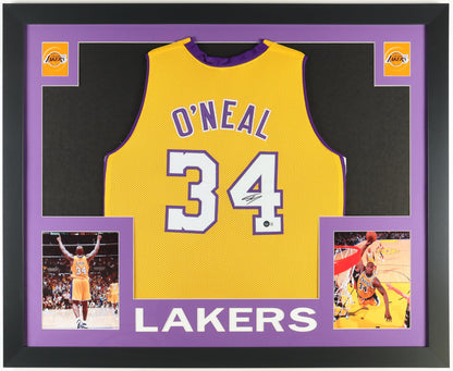 Shaquille O'Neal Signed Custom Framed Jersey Display (Beckett) - Los Angeles Lakers