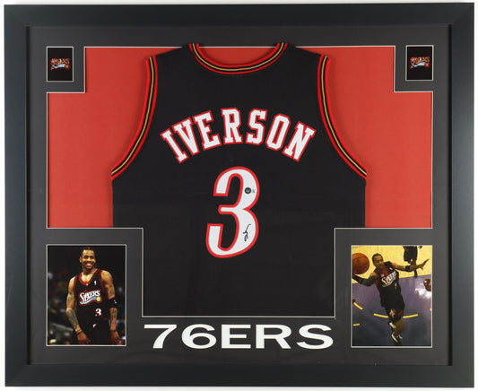 Allen Iverson Signed Custom Framed Jersey Display (Beckett) - Philadelphia 76ers