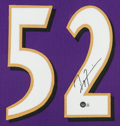 Ray Lewis Signed Custom Framed Jersey Display (Beckett) - Baltimore Ravens