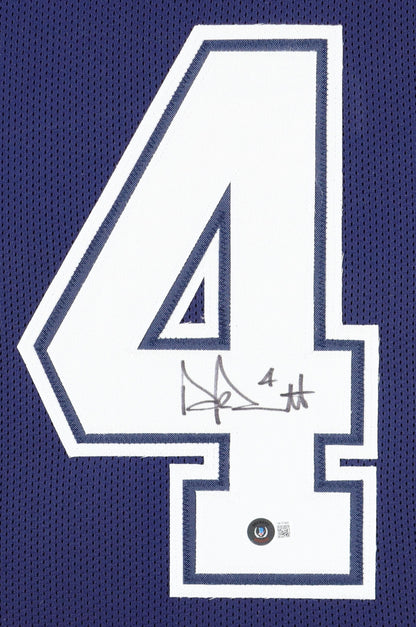Dak Prescott Signed Custom Framed Jersey Display (Beckett) - Dallas Cowboys